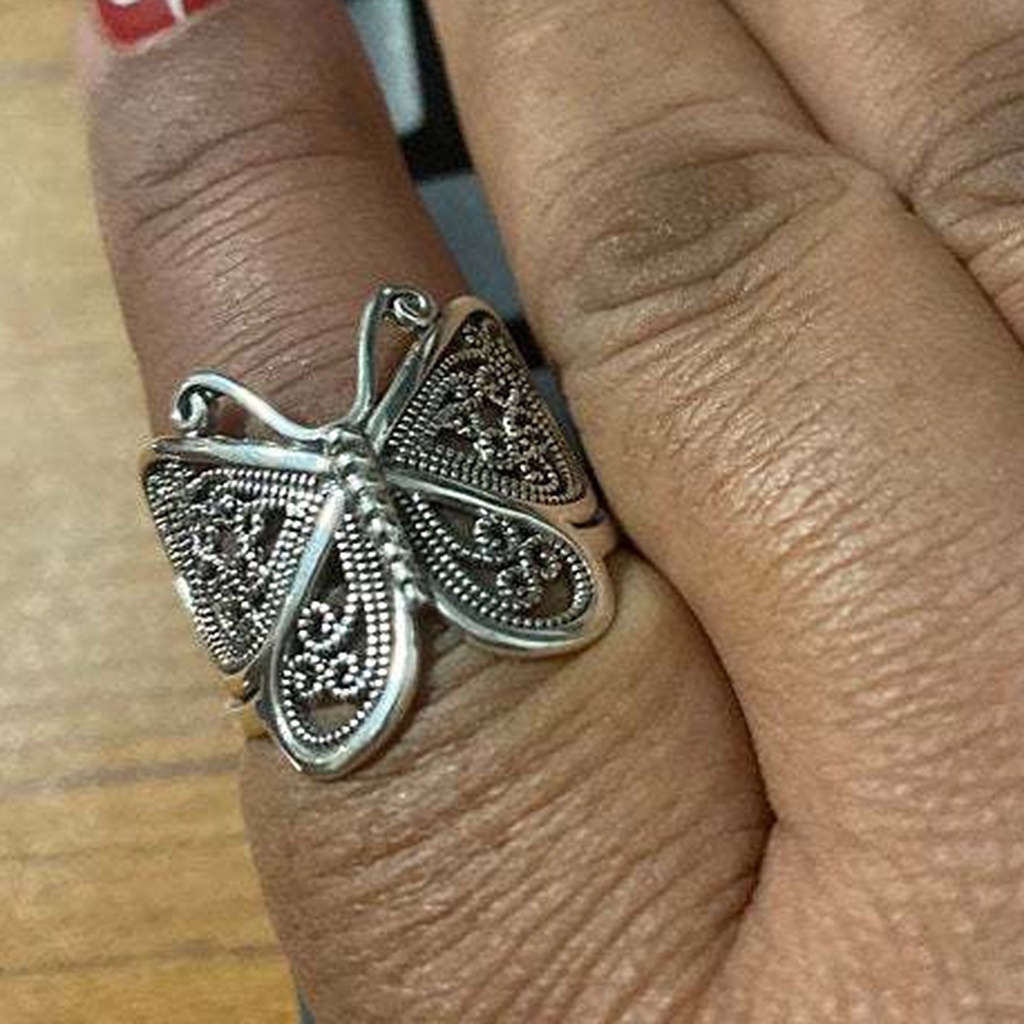 Hu Hu Hu Hu Hu Alat Bantu Pasang Kacamata♡ Cincin Butterfly Adjustable Untuk Wanita