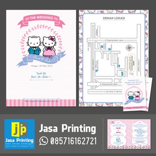 Undangan Pernikahan Motif Kartun Hello Kitty Lucu Unik