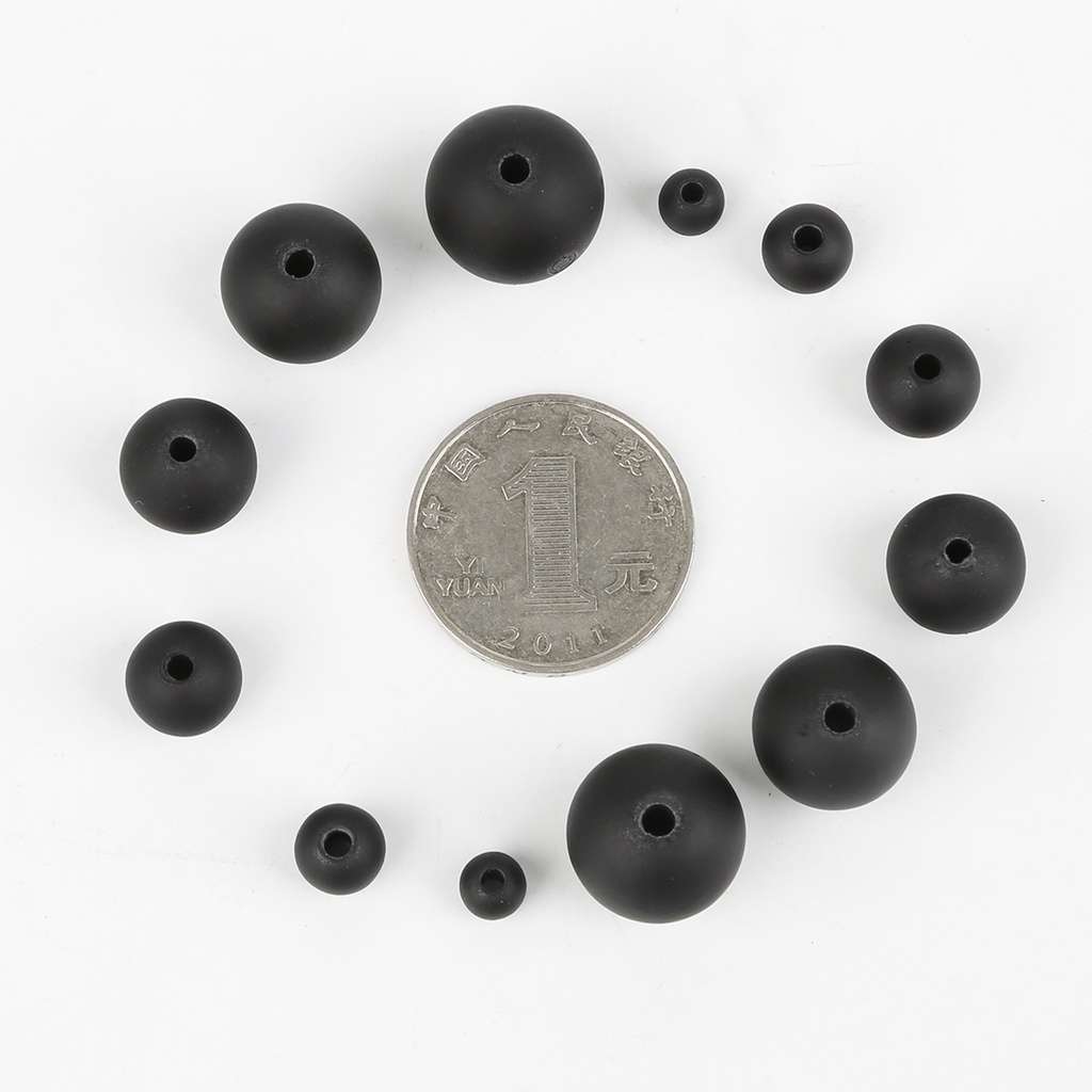 15-200/PCS Hitam/Merah Matte Plastik Bulat Beads 6 8 10 12 14 16 Mm ABS Permukaan Frost Manik-manik Longgar untuk DIY Membuat Perhiasan Temuan