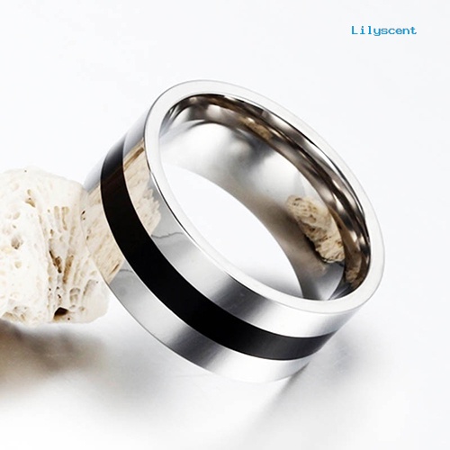 Ls Cincin Stainless Steel Simple Untuk Pria / Wanita