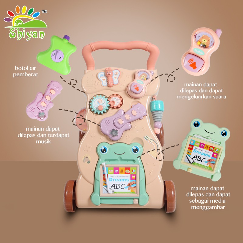 mainan bayi dorong baby push walker dengan botol pemberat &amp; mainan anak bahan aman dan kuat