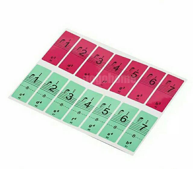 Sticker piano keyboard Stiker label piano warna warni 88 key stiker tuts piano SP88Color