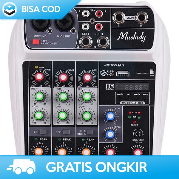 CONSOLE MIXER PROFESSIONAL BY MUSLADY AI-4 PHANTOM POWER 48V 4 CHANNEL