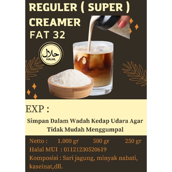 1kg Creamer bubuk | Non Dairy Creamer | Creamer Nabati | Krimer Nabati | Campuran Minuman | Pengganti Susu | Creamy | Enak | Halal | Jawa Tengah | Semarang | Murah