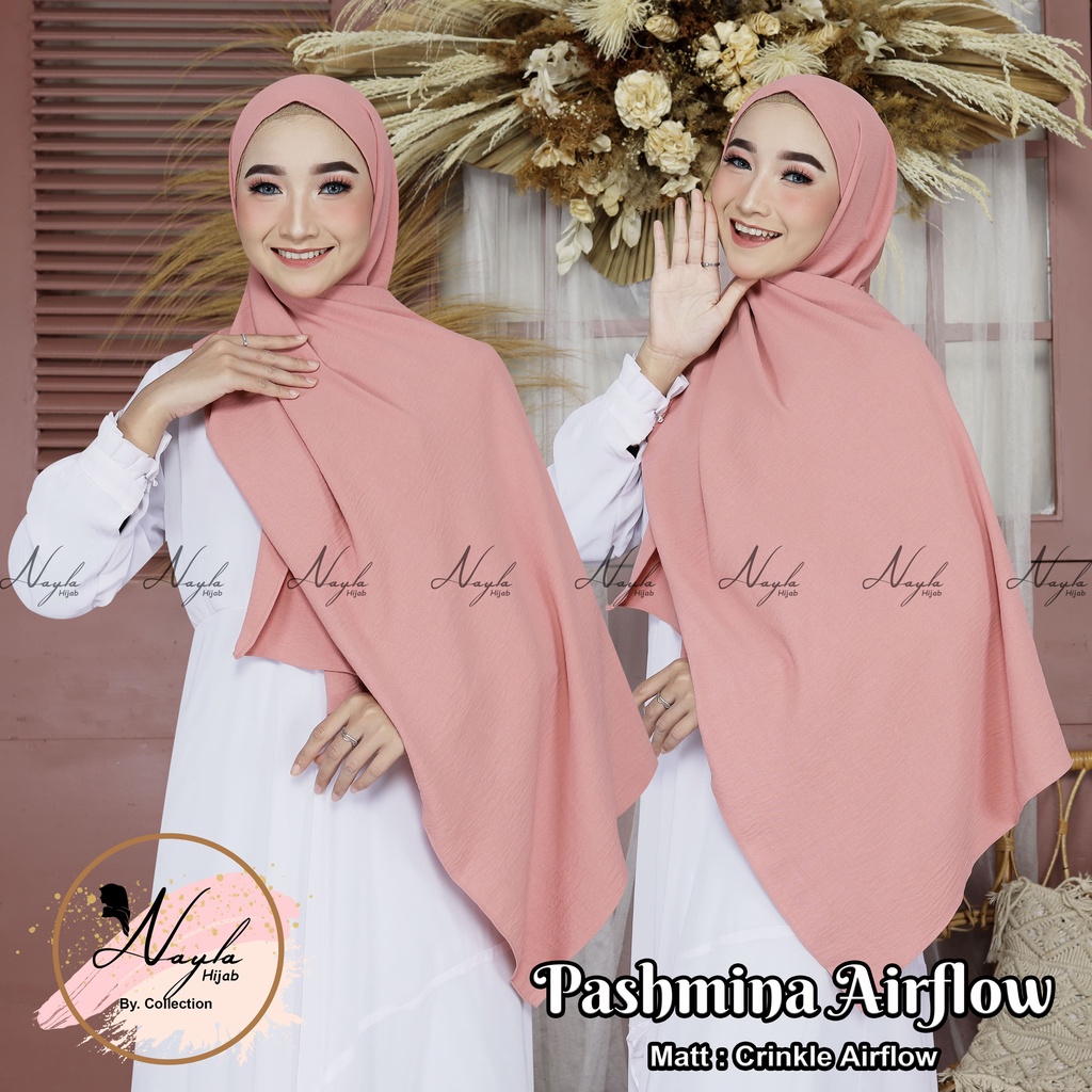 Pashmina Crinkle Airflow Premium Hijab Pashmina Anti Kusut Jilbab Pashmina Airflow Terbaru Nayla Hija'b