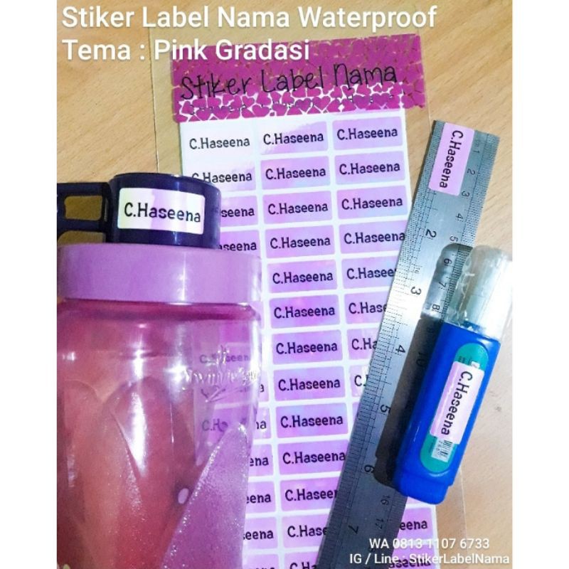 

PINK GRADASI ~ STIKER LABEL NAMA WATERPROOF / LABEL NAMA / STIKER NAMA / STICKER LABEL WATERPROOF