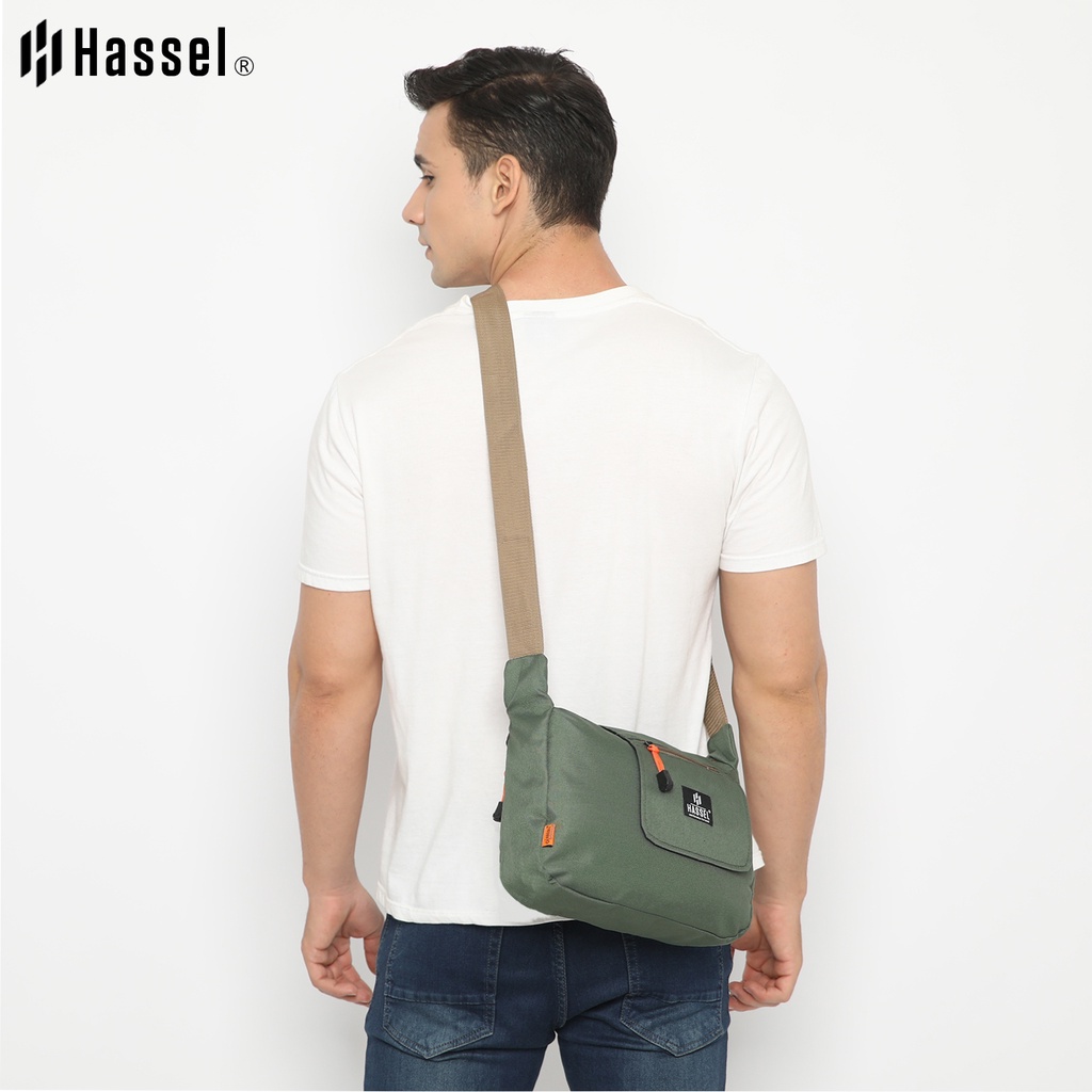 Tas Selempang Pria Hassel Monokrom - Tas Waist Bag Pria / Tas Selempang Wanita / Tas Slempang Pria atau Wanita / Tas Original / Tas Slempang Pria