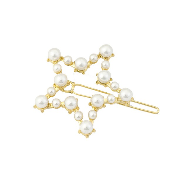 LRC Jepit Rambut Fashion Word Pearl Hairpin