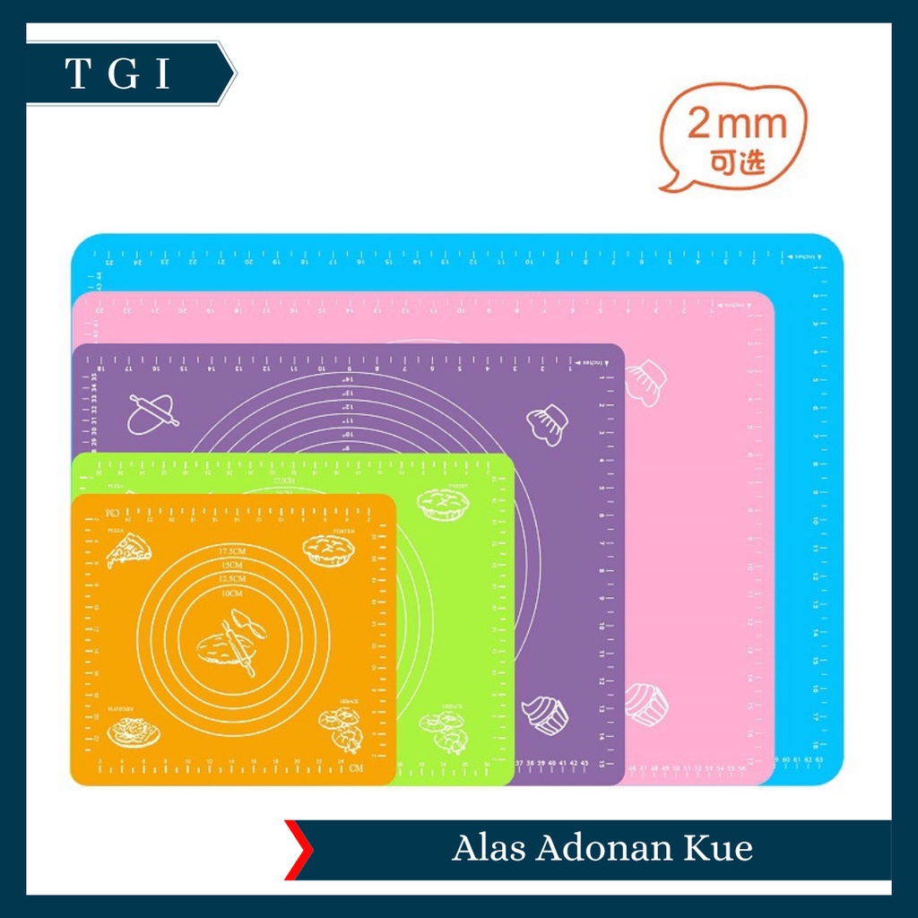 TGI - ALAS ADONAN KUE SILICONE BAKING PASTRY SILIKON MAT ANTI LENGKET BESAR KECIL BAGUS PREMIUM