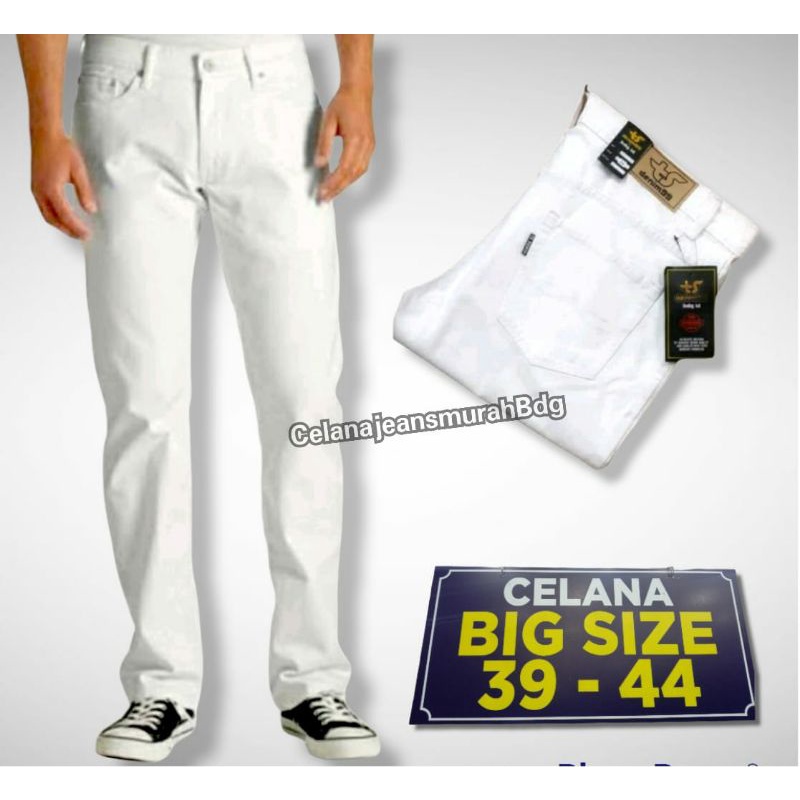 CELANA JEANS PRIA PUTIH JUMBO/ JEANS PRIA PUTIH BIG SIZE