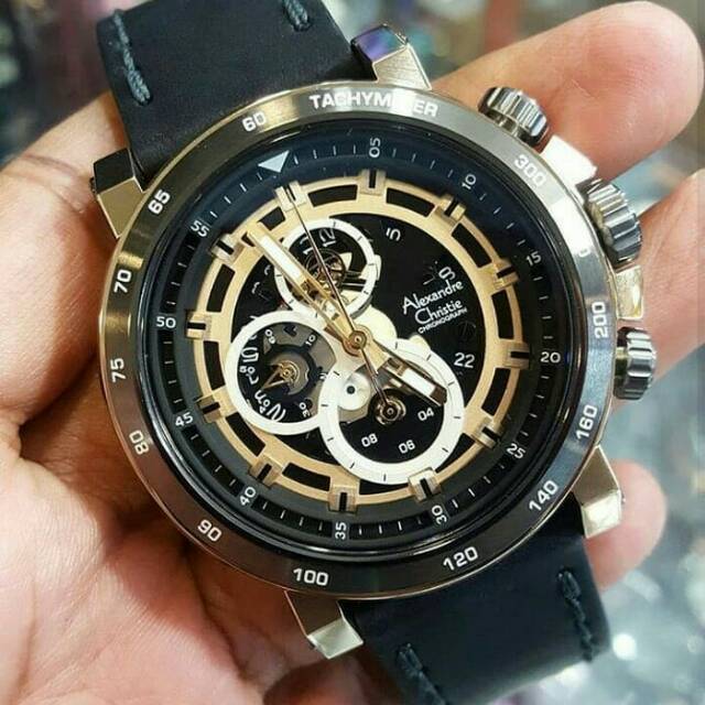 New jam pria Alexandre Christie AC 6429 original Elegan kasual trendy