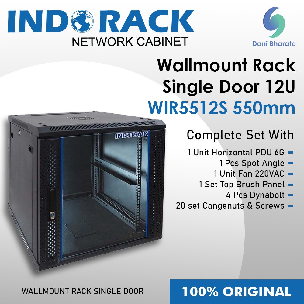 Wallmount Rack Single Door 12U WIR5512S 550mm