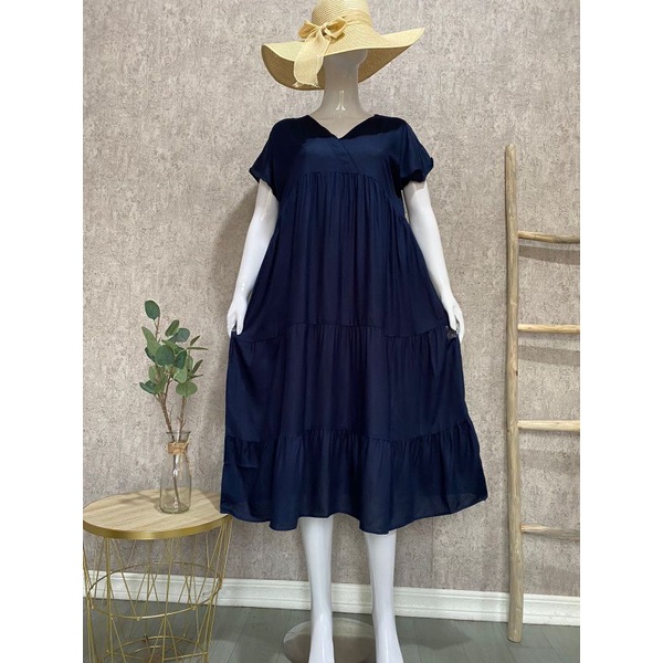 Ziva Midi Dress / Daster Kimono Pendek / Daster Kimono Ruffle / Daster Kimono Rayon Premium Nearby H