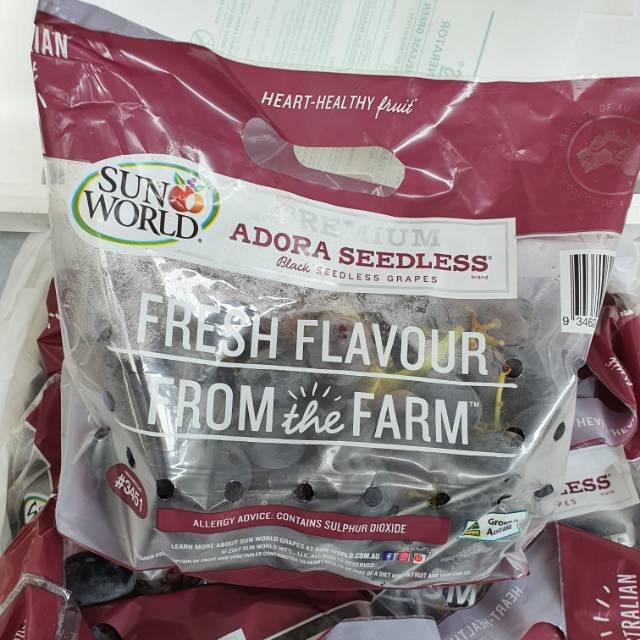 

Buah Anggur Hitam Adora Black Seedless Grapes Fresh Per Pack