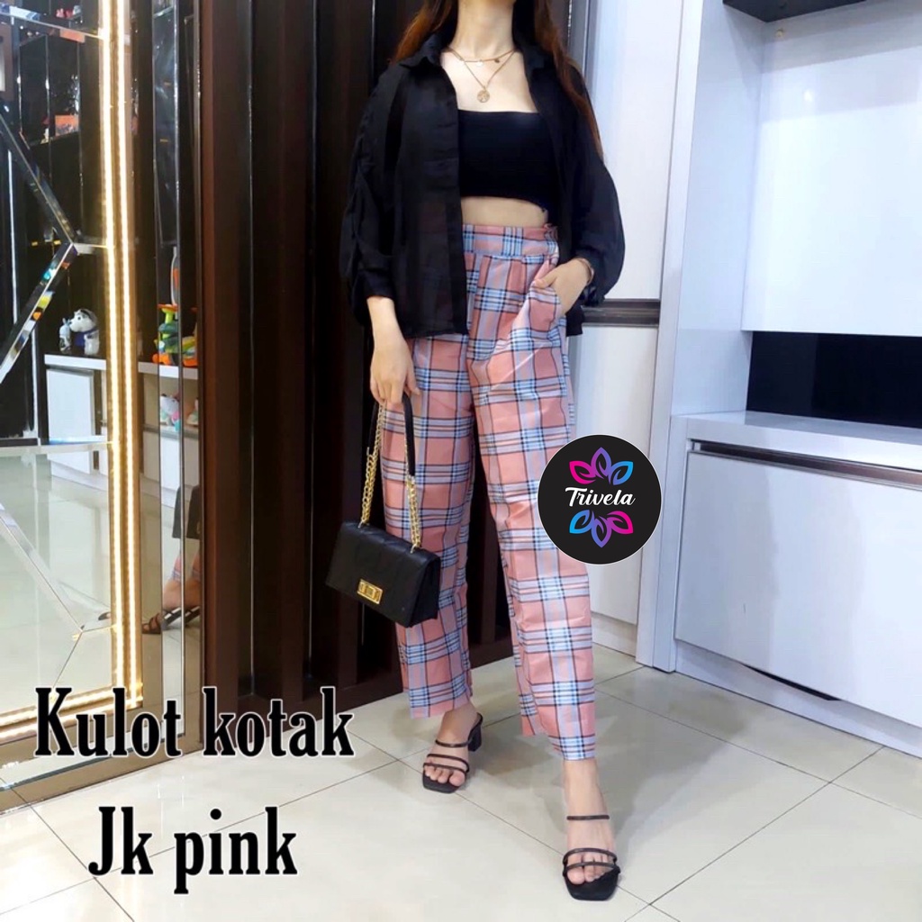 TRV KULOT ZEBRA / KULOT ANIMAL MUAT S-XXL TIDAK LUNTUR / Korean Long Pants/Celana Culottes Abstrak C909-KLT.JK PINK
