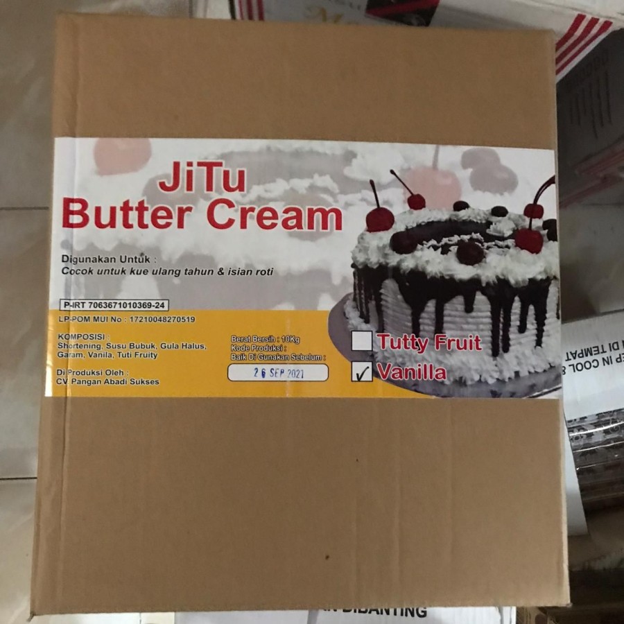 Butter Cream Cream Jitu Vanilla 10kg - Gosend/Grab Only