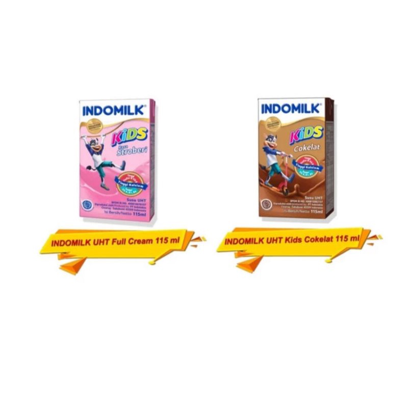 

SUSU UHT INDOMILK KIDS KIDZ COKLAT DAN STROBERI 115 ML