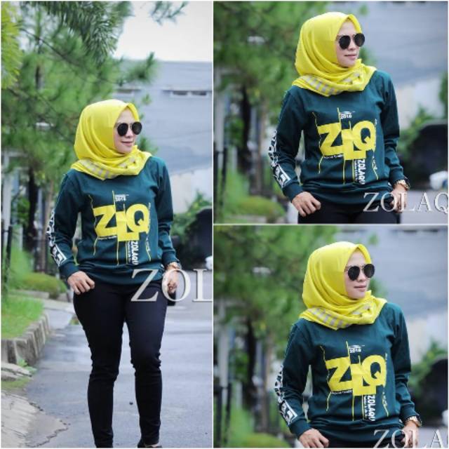  BESTSELLER KAOS  WANITA  LENGAN PANJANG MOTIF ZOLAQU 