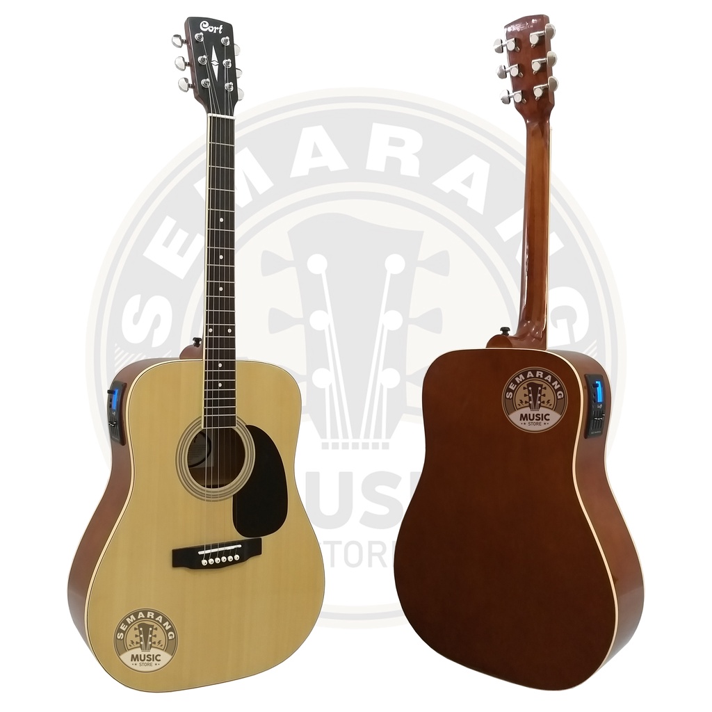 Gitar Akustik Elektrik Cort Custom Equalizer Tuner Cowboy AW-5 Custom Paket Super Komplit