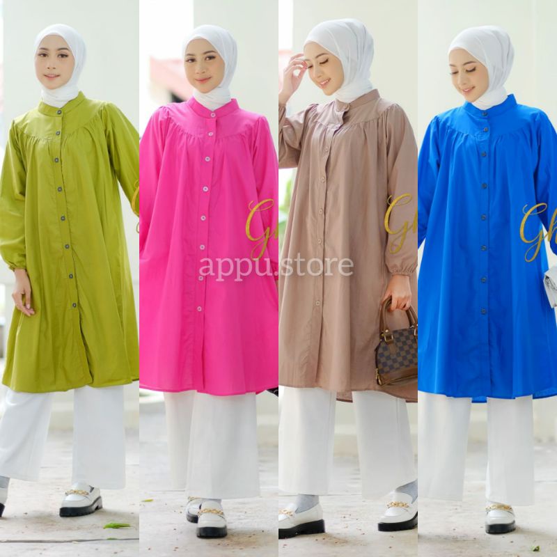 BIGY KITY PIPINDA TUNIC BY GHAFFA | BAJU ATASAN TUNIK JUMBO KATUN PREMIUM MOTIF POLOS CANTIK OOTD KO