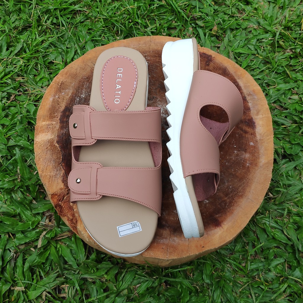 Sandal Wanita Onyx Ban Strip Dua Kulit