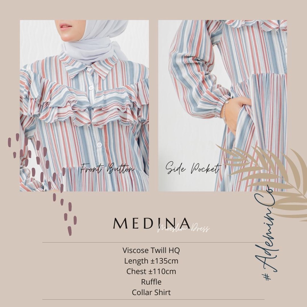 MEDINA Muslim Dress By Ademin.Co / Gamis Busui Ruffle