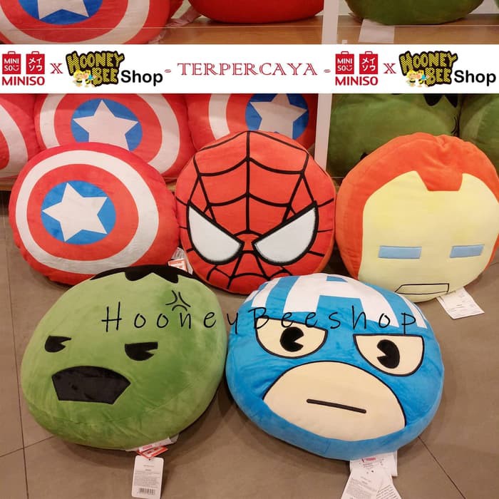Miniso - Bantal Marvel Captain America Boneka Marvel Cushion Shield - Captain America Berkualitas