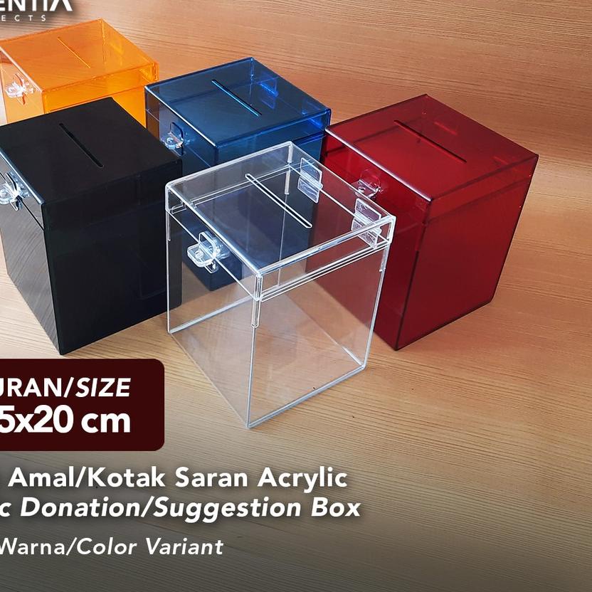 

♝ Kotak Amal Acrylic/Kotak Saran Akrilik 15x15x20 cm - Varian Warna - Tipe A ✷