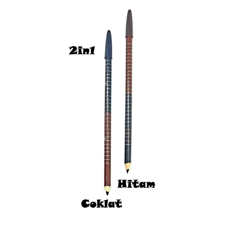 Pensil Alis 2in1 Ada 2 Warna Dalam 1 Pensil - Warna Hitam dan Coklat