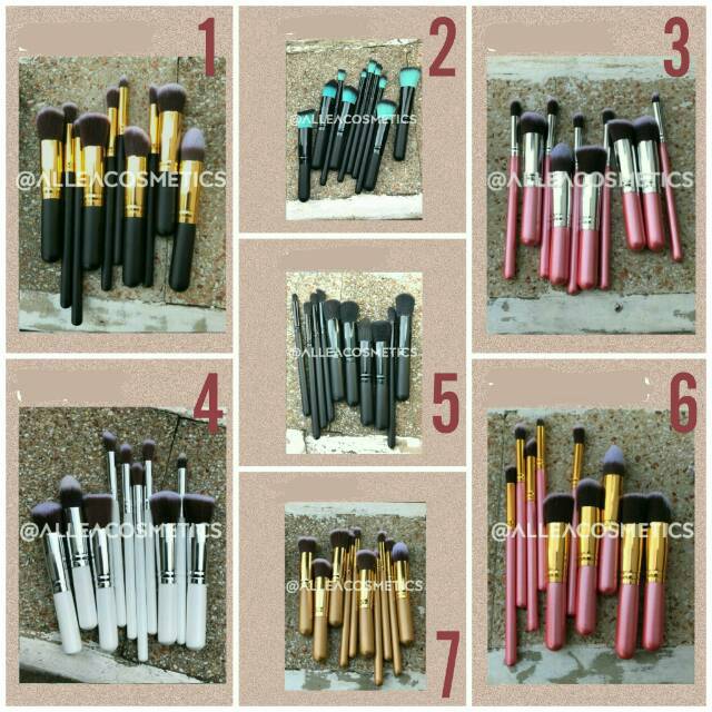 10 SET PAKET KUAS MAKE UP BRUSH MAKE UP KABUKI LALANG BRUSH LEMBUT GRATIS