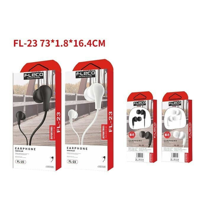 Headset Handsfree earphone FLECO FL-23 FL23 Extra Super BASS Headphone