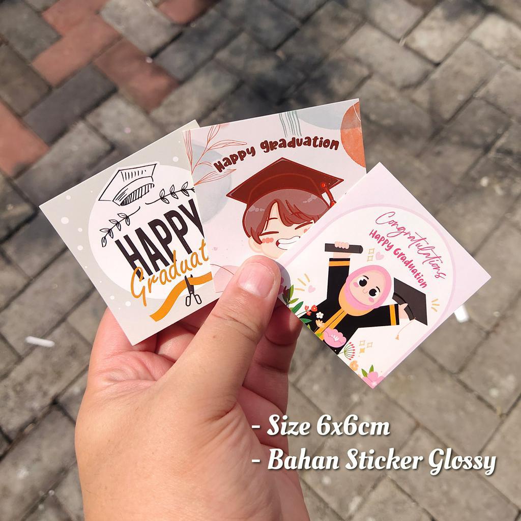 Stiker Sticker Graduation Wisuda congratulation 6cm READY STOK