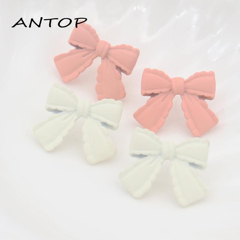 Anting Tusuk Bentuk Pita Bahan Alloy Untuk Wanita