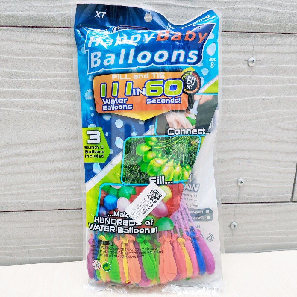 Happy Baby Balloons Isi 111 pcs Mainan Perang Balon Air Magic Bunch Water Balloon Bomb Fight