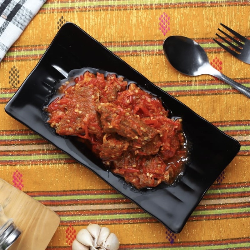 

Dendeng Balado Basah Daging Sapi Sambal Kemasan 1 Kilogram