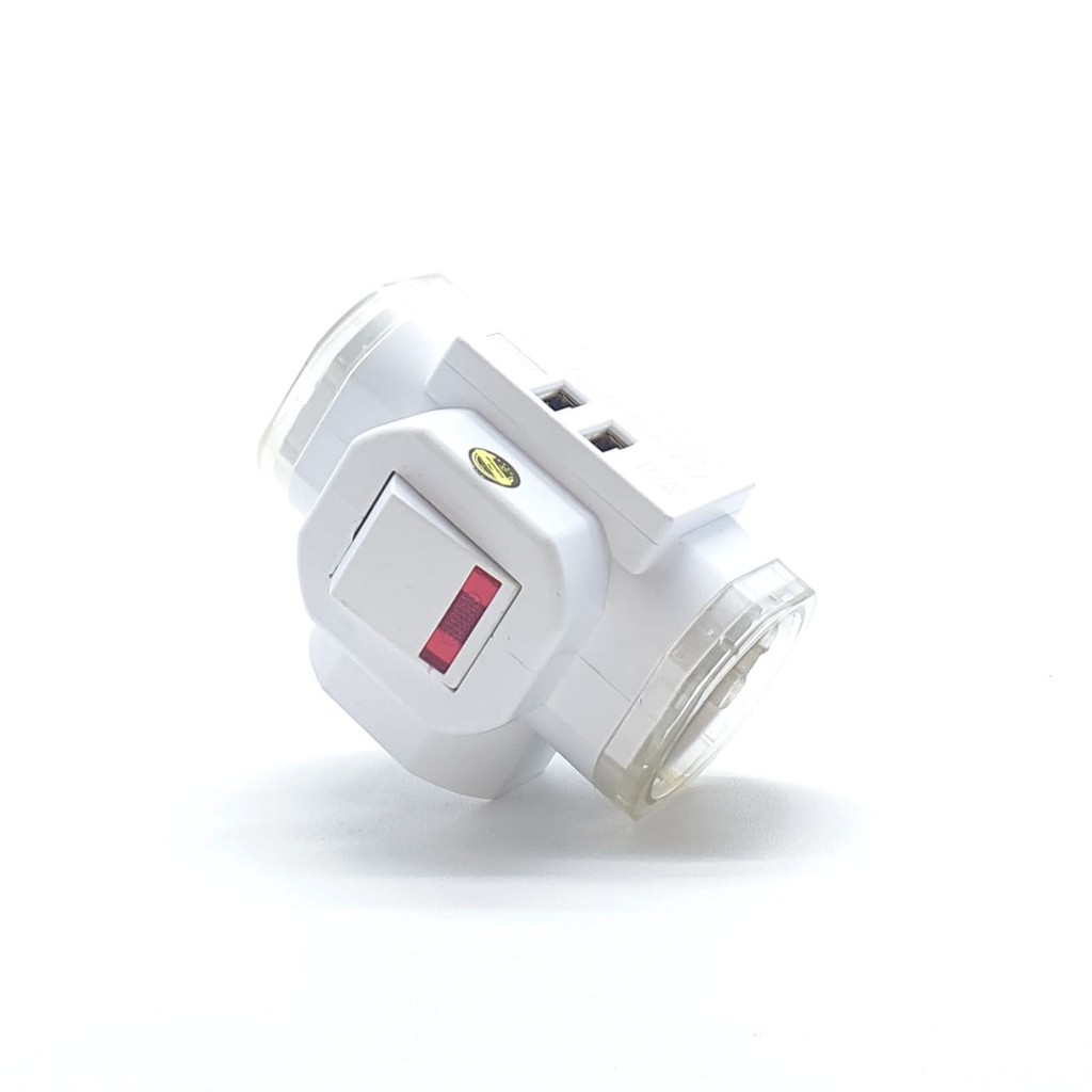 @12 Pcs (1 Kotak) ST-6837 Lumment Steker T Arde Saklar Lampu USB Fast Charging