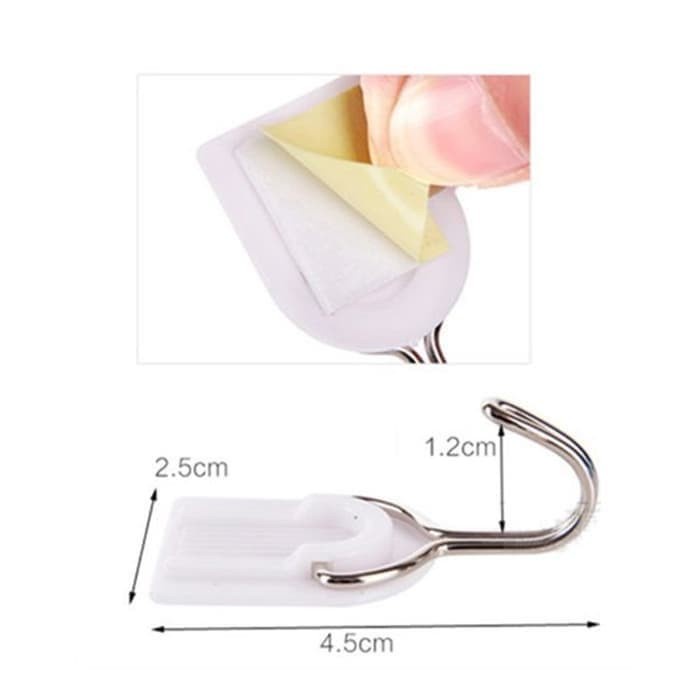6 PCS GANTUNGAN MAGIC HOOK KUAT  MULTI FUNGSI CANTOLAN BAJU TEMPEL RAK DINDING SERBA GUNA