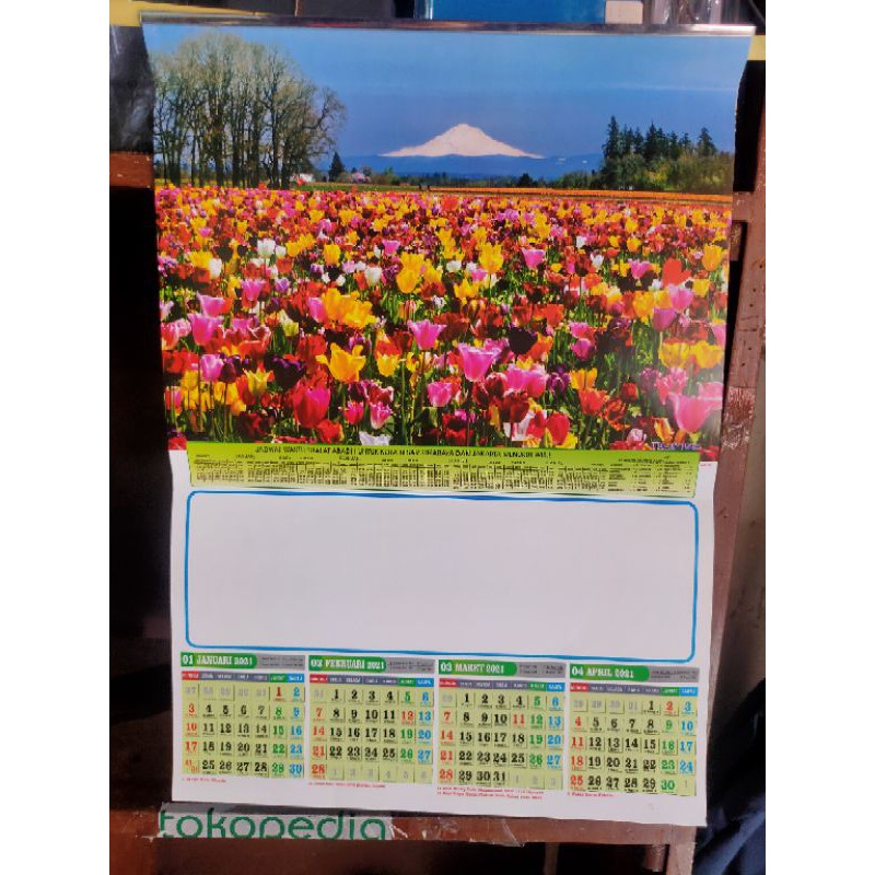 KALENDER DINDING CATURWULAN 2021 MOTIF TAMAN BUNGA