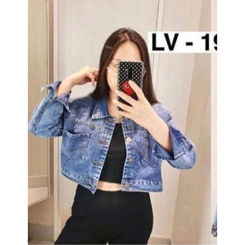 jaket wanita, jaket jeans, jaket crop, jaket murah, jaket Korea
