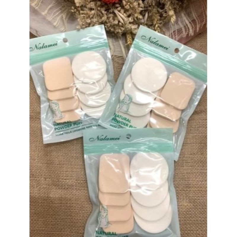 isi 8] SPON BEDAK ISI 8 PCS SEGI DAN BULAT - SPONS MAKE UP FOUNDATION - BLENDING