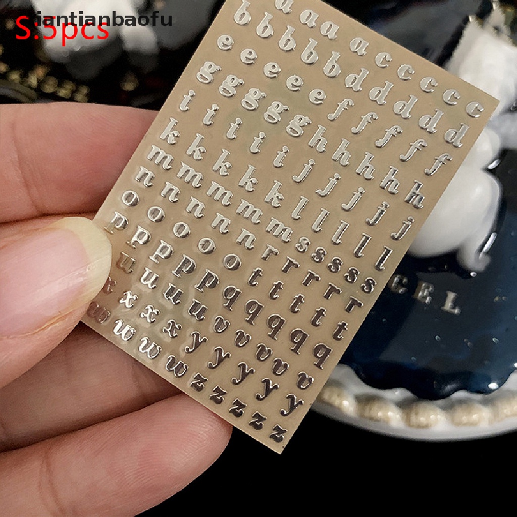 5 Pcs Stiker Bentuk Huruf Alfabet Dan Angka Bahan Resin Untuk Dekorasi