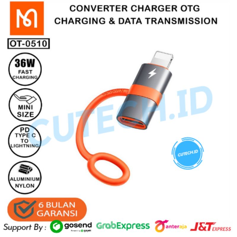 MCDODO CONVERTER CHARGER OTG IPHONE PD TYPE C TO LIGHTNING FAST CHARGING 36W/3A OT-0510