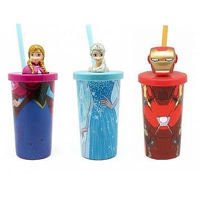 GELAS SEDOTAN TUMBLER GELAS FROZEN 3D KARAKTER BOTOL FROZEN ELSA ANA K