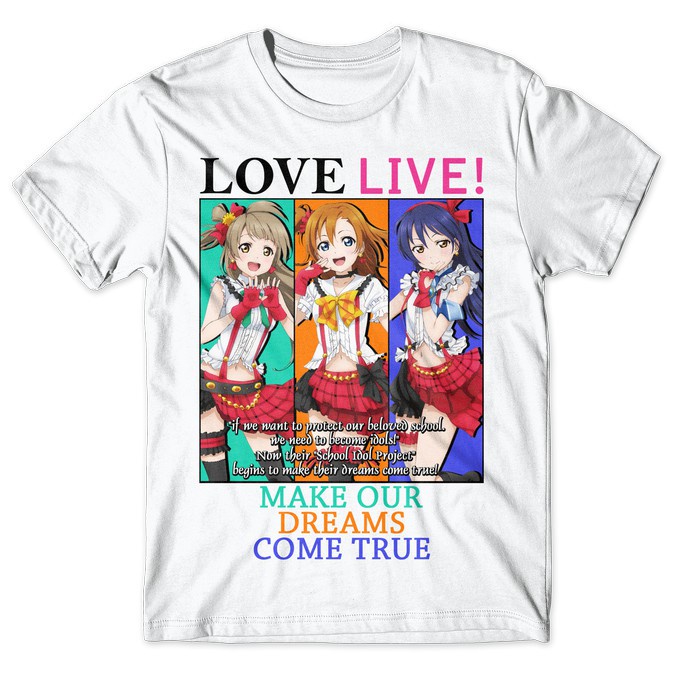 Kotori, Honoka, Umi µ’s – Love Live School Idol Project Anime T-Shirt/Kaos Anime