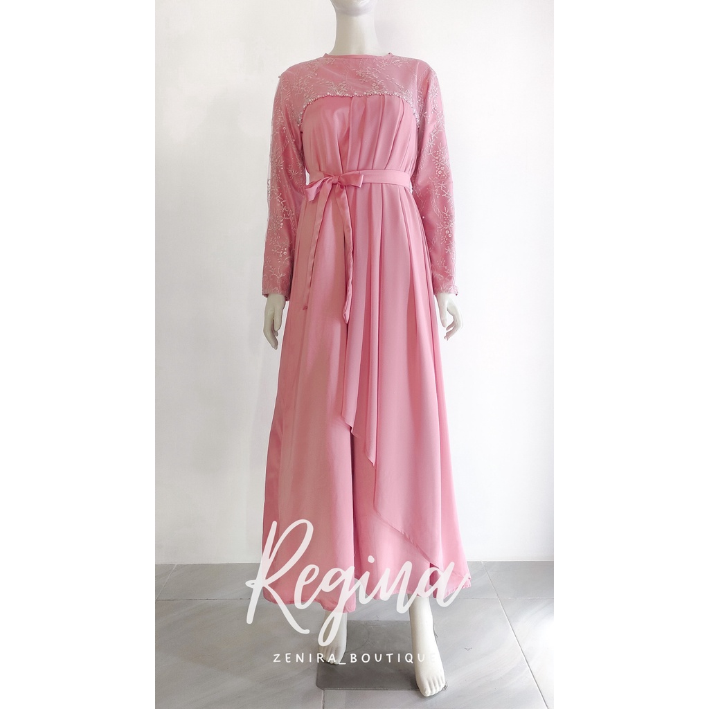 REGINA DRESS brokat remaja / baju pesta / gamis kondangan / lamaran / wisuda / bridesmaids tersedia ukuran kecil hingga jumbo