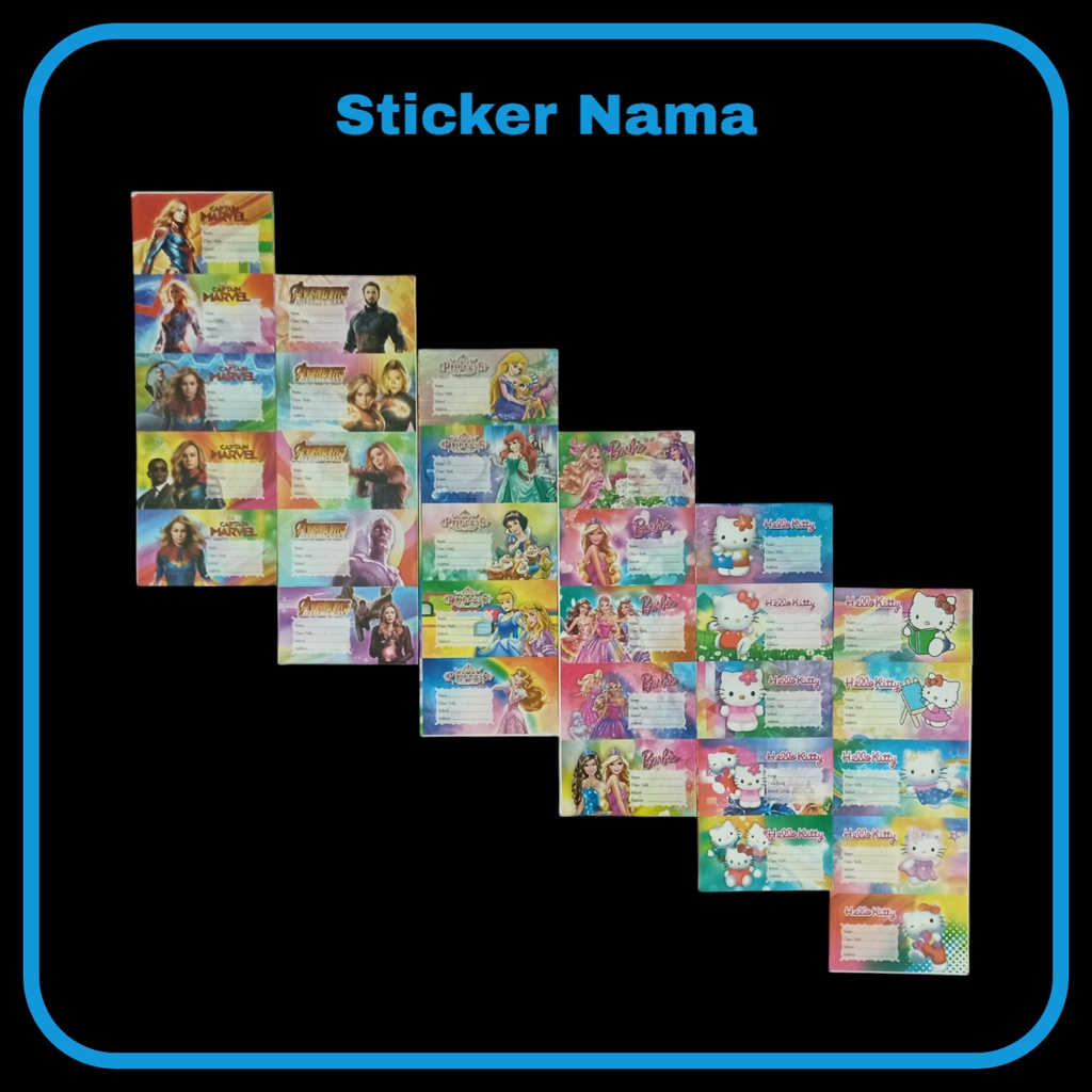 

GG Sticker Nama 5x5(minimal 10) / Sticker / Label Nama