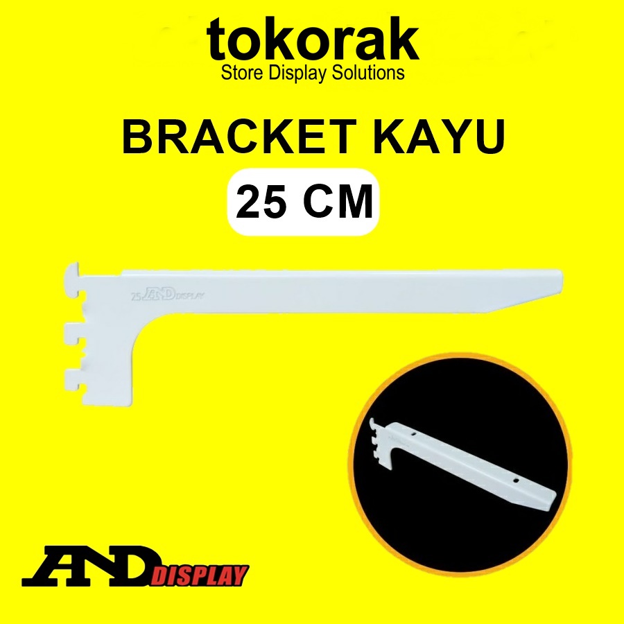 BRACKET KAYU 25 CM PUTIH DAUN BRAKET SIKU AMBALAN RAK DINDING 25CM ANDDISPLAY