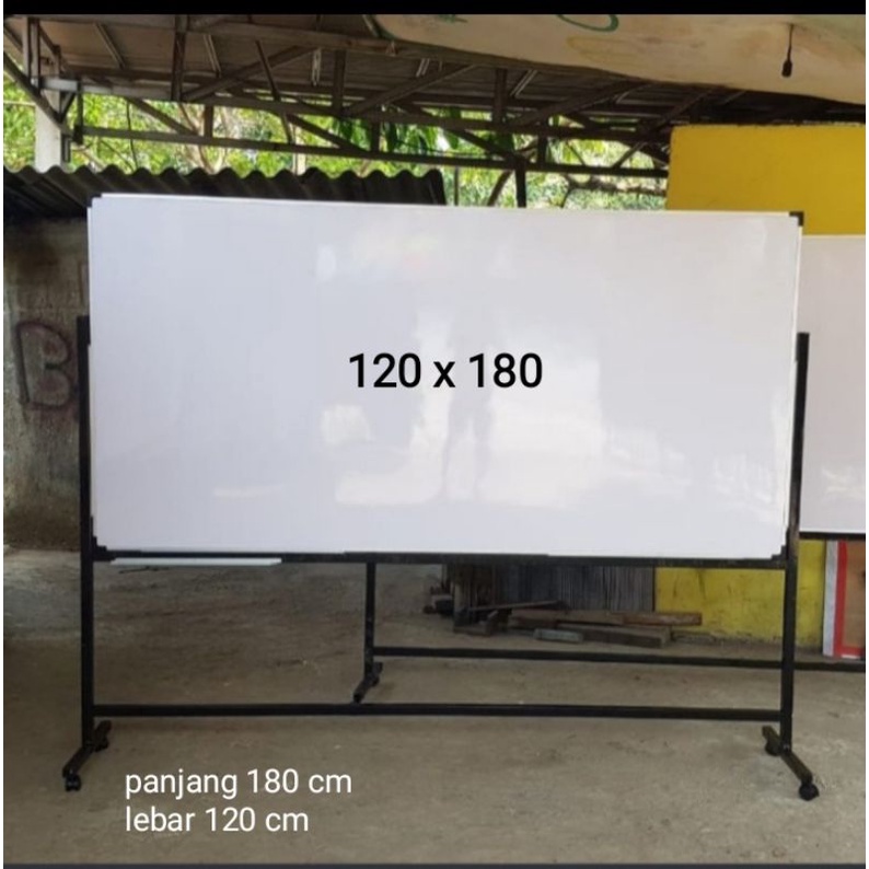 whiteboard dan kakinya 120 x 180 cm