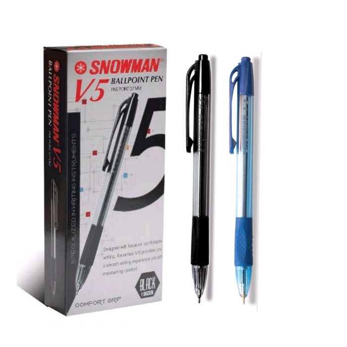 

Pulpen Snowman V5 warna hitam & biru