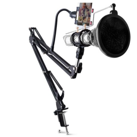 [STAND-MUSIC] - TaffSTUDIO Condenser Microphone Stand Holder 360 Lazypod Clamp Set - NB-35 - Black